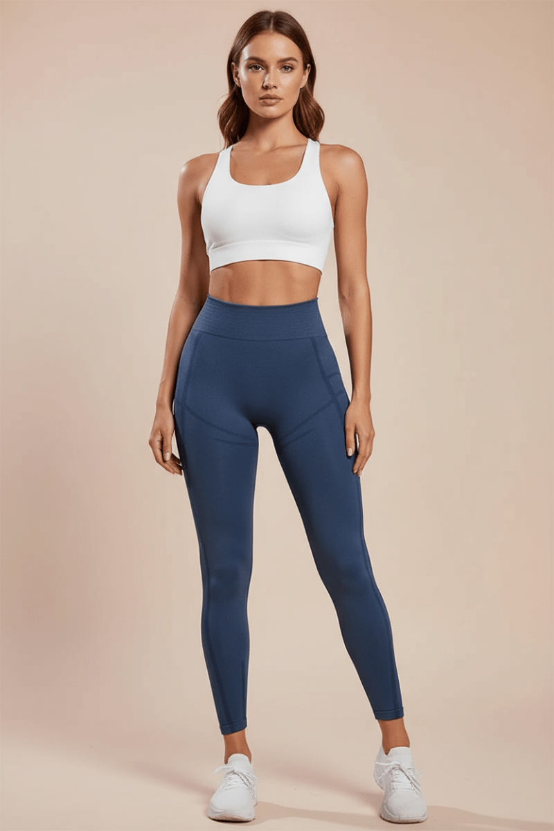 Wide Waistband High Waist Active Leggings - CELIVINE