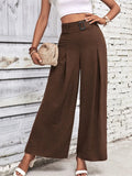 High Waisted Wide Leg Pants - CELIVINE