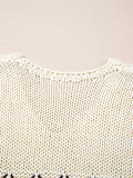 Contrast Stitch Detail V Neck Drop Shoulder Sweater - CELIVINE