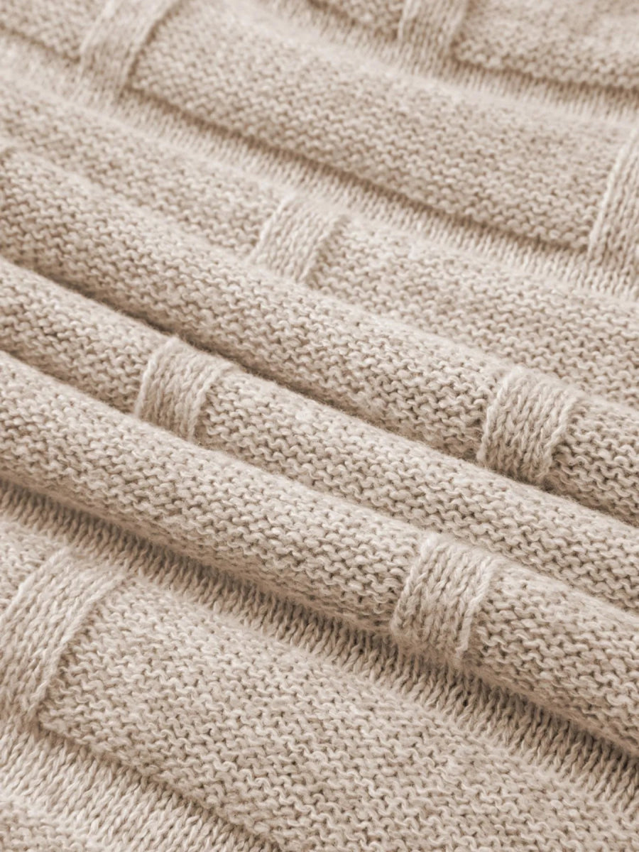 Textured Knit Open Front Cardigan with Pockets - CELIVINE