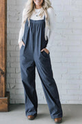 Square Neck Wide Strap Overalls - CELIVINE
