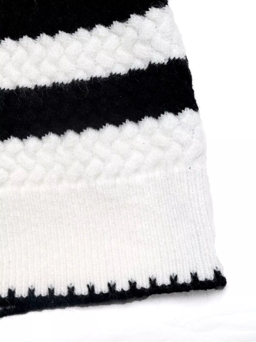 Striped Button - Up Long Sleeve Cardigan - CELIVINE