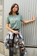 Simply Love Full Size ROCK & ROLL Short Sleeve T-Shirt - CELIVINE