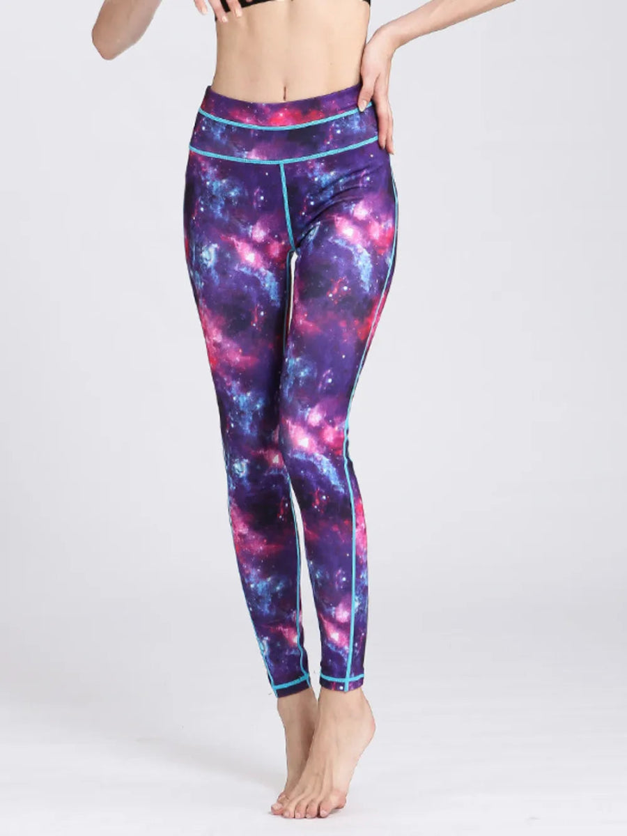 Printed Active High Waist Leggings - CELIVINE