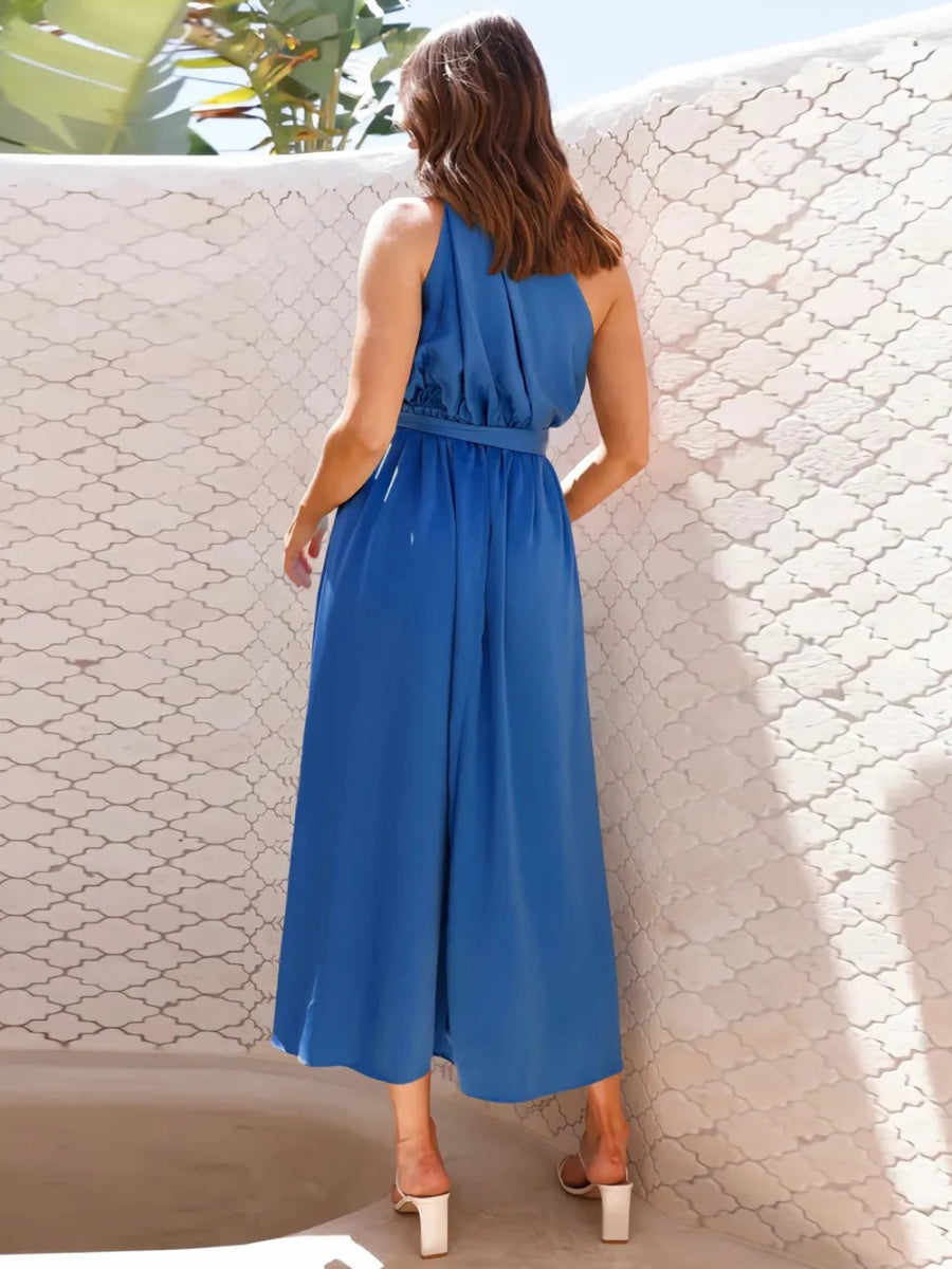 Single Shoulder Midi Dress - CELIVINE