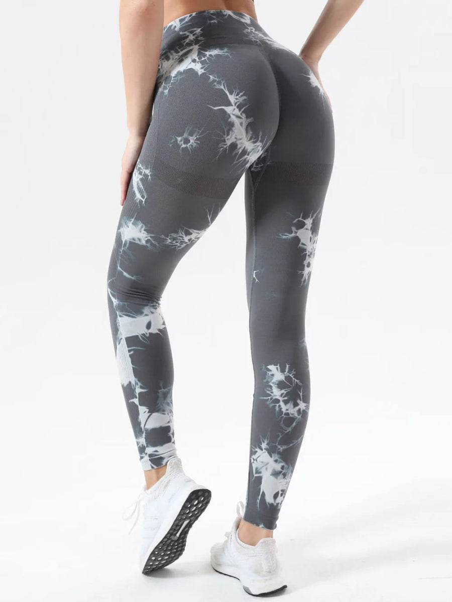 Tie - Dye High Waist Active Leggings - CELIVINE