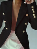 Decor Button Lapel Collar Blazer - CELIVINE