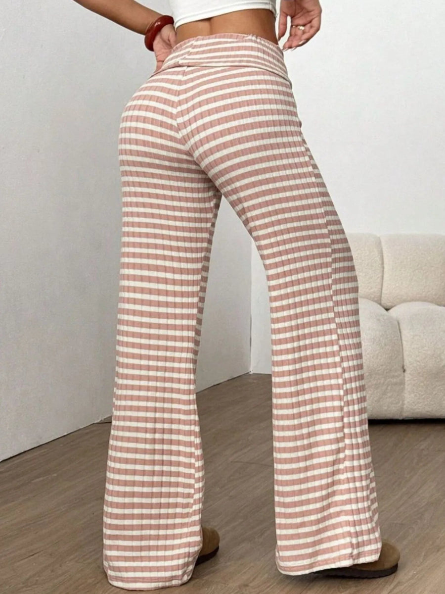 Striped Wide Leg Pants - CELIVINE