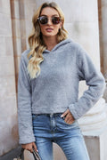 Long Sleeve Fuzzy Hoodie - CELIVINE