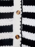 Striped Button - Up Long Sleeve Cardigan - CELIVINE