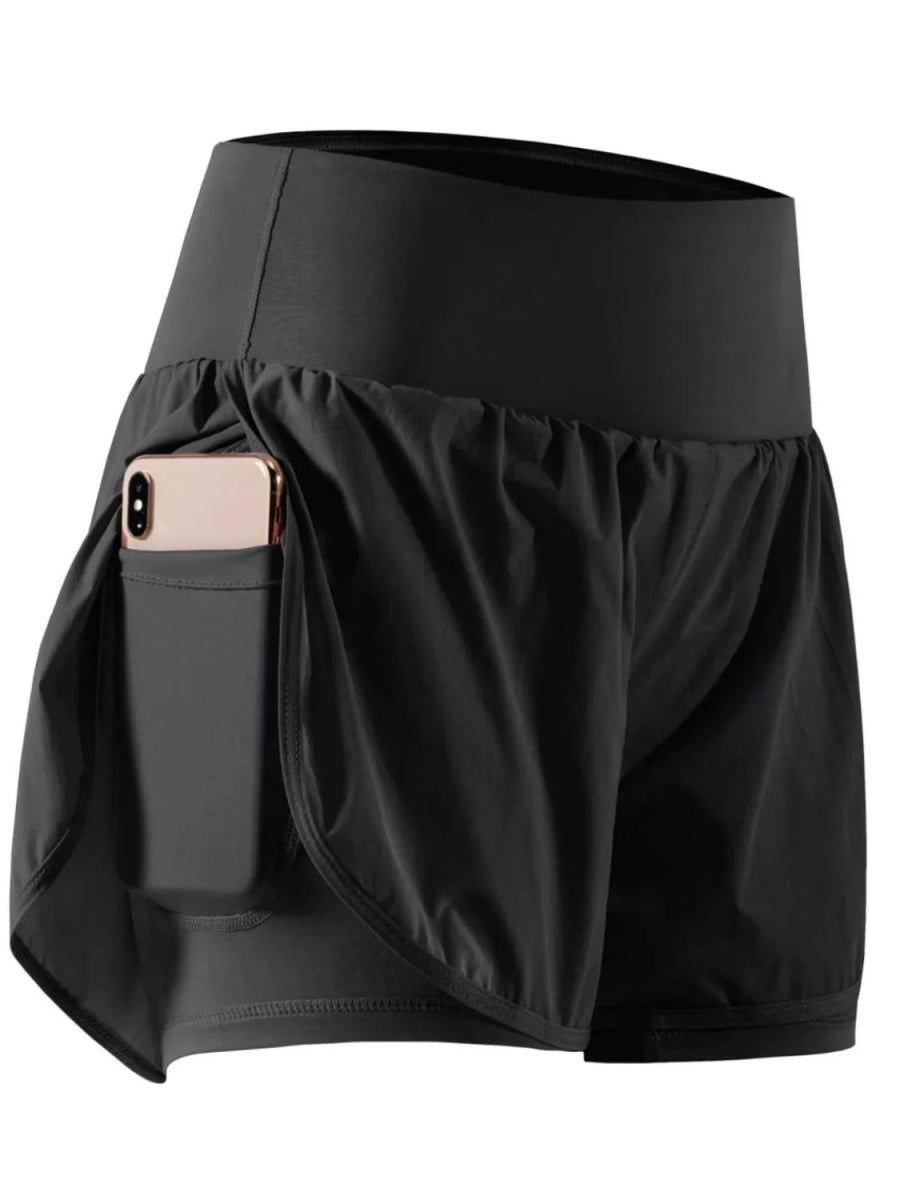 Pocketed High Waist Active Shorts - CELIVINE