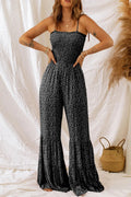 Floral Spaghetti Strap Wide Leg Jumpsuit - CELIVINE