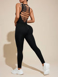 Cutout Wide Strap Active Jumpsuit - CELIVINE