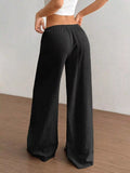 Full Size Drawstring Wide Leg Pants Plus Size - CELIVINE