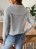 Cable - Knit Long Sleeve Sweater - CELIVINE
