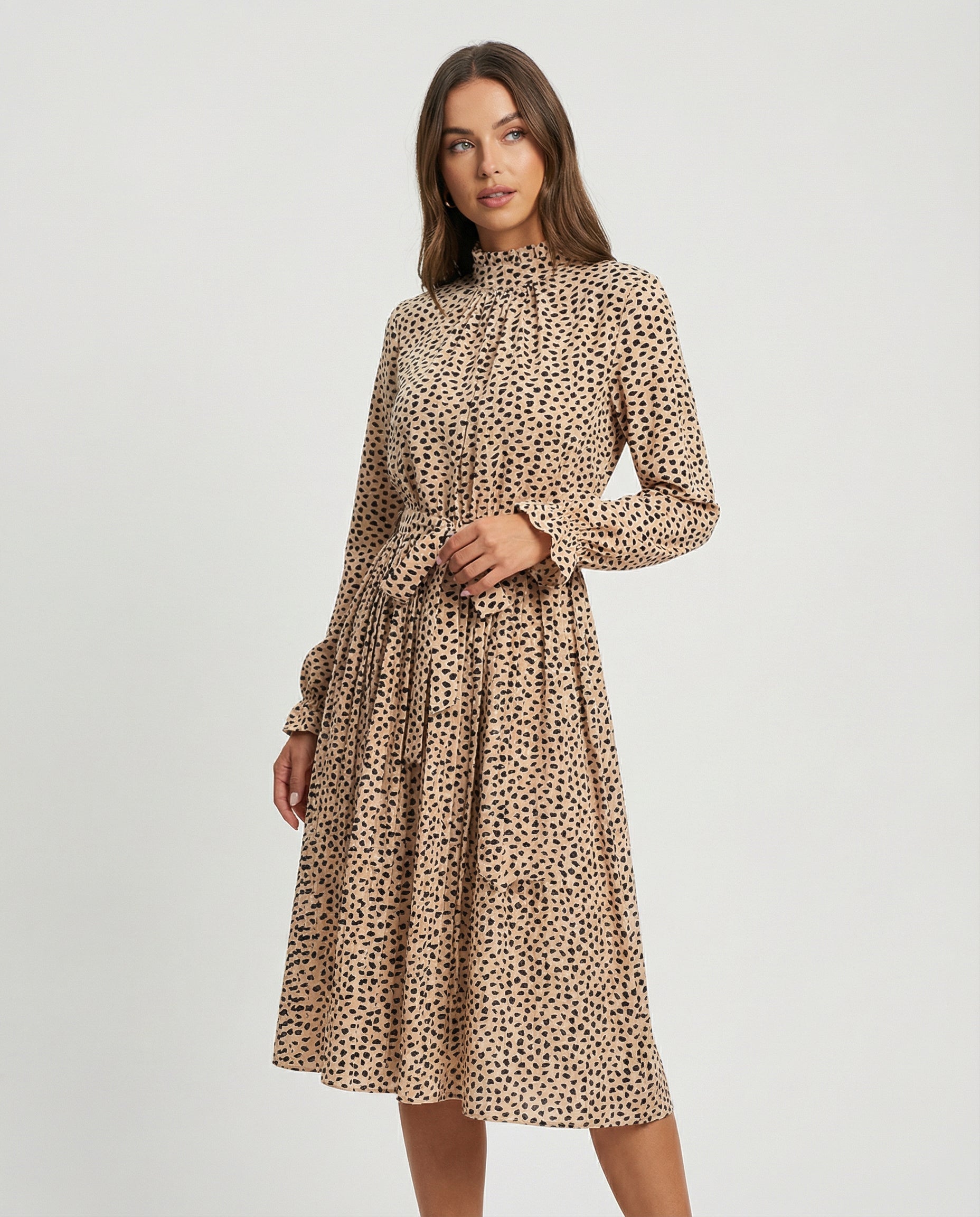 Aveline Spot Maxi Dress - CELIVINE