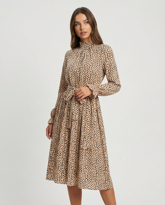 Aveline Spot Maxi Dress - CELIVINE