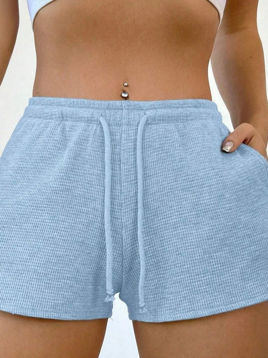 Drawstring Shorts with Pockets - CELIVINE
