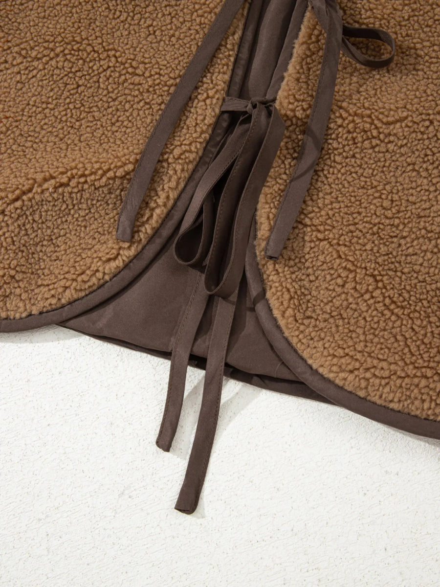 Double Tied Front Vest Coat - CELIVINE