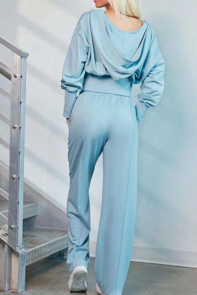 Zip - Up Hoodie and Pants Active Set - CELIVINE