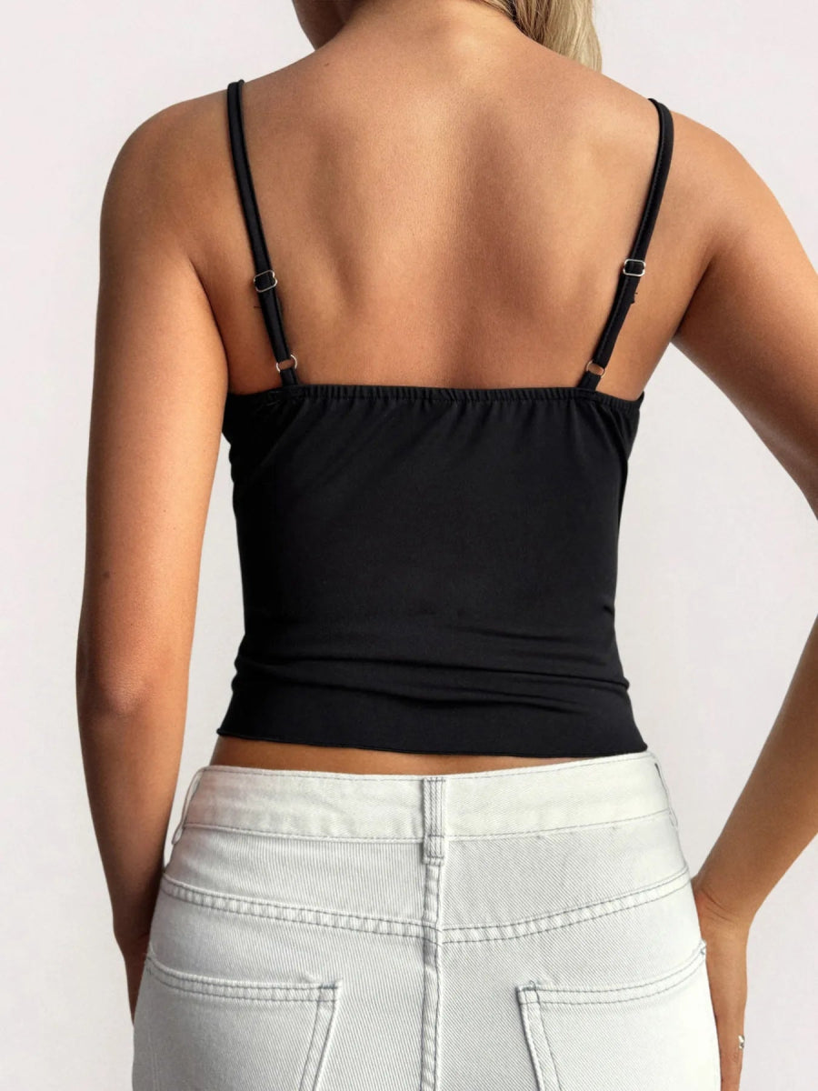 Lace Detail V - Neck Cami - CELIVINE