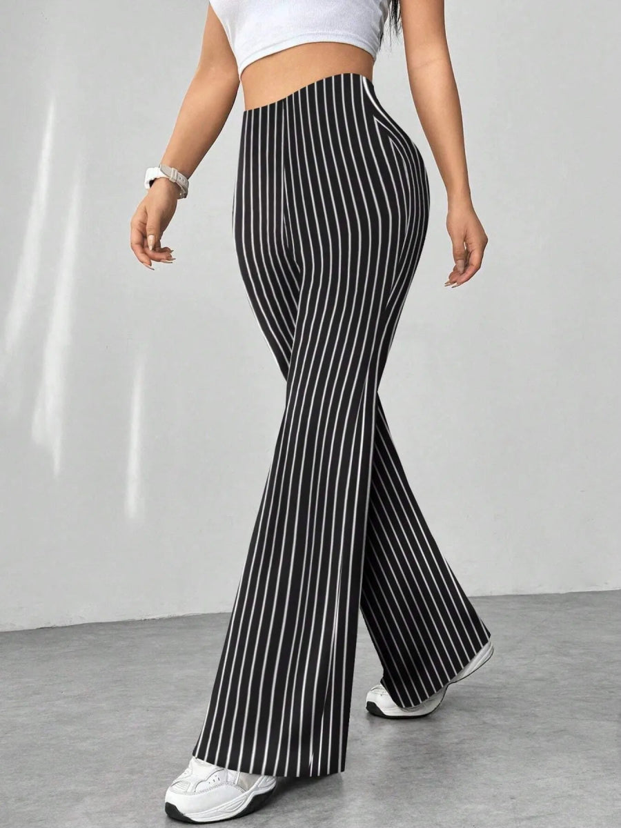 High Waisted Flare Pants - CELIVINE