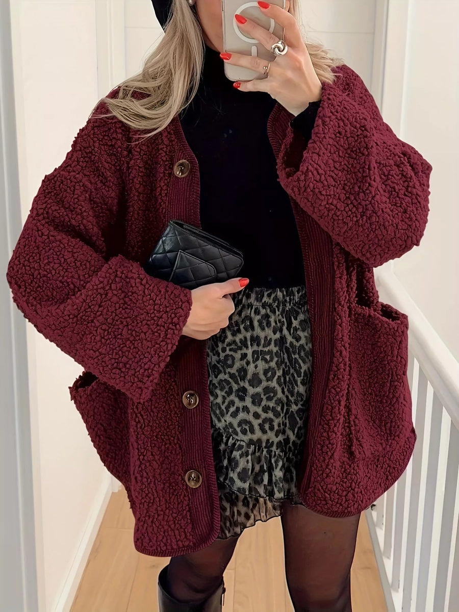 Sherpa Button - Up Outerwear - CELIVINE