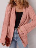 Textured Knit Open Front Cardigan with Pockets - CELIVINE