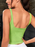 Neck Cropped Active Tank - CELIVINE