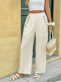Wide Leg Pants with Pockets - CELIVINE