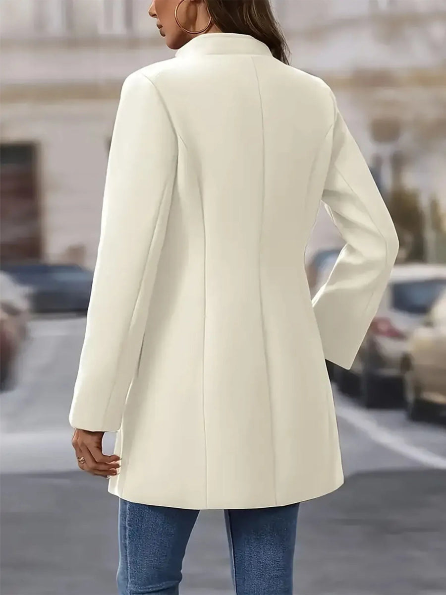 Single - Breasted Longline Blazer Coat - CELIVINE