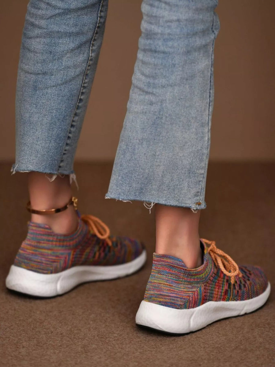 Round Toe Lace Up Athletic - CELIVINE