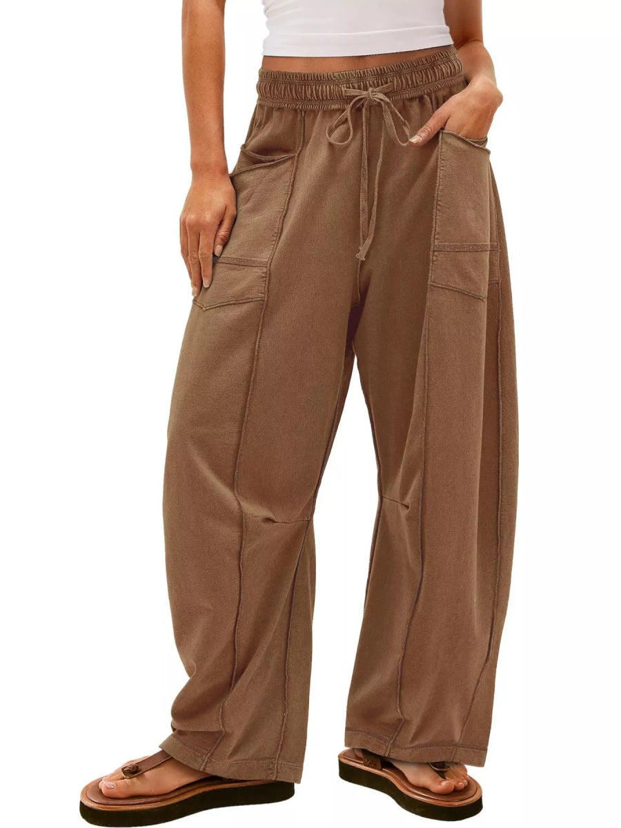 Drawstring Wide Leg Pants - CELIVINE