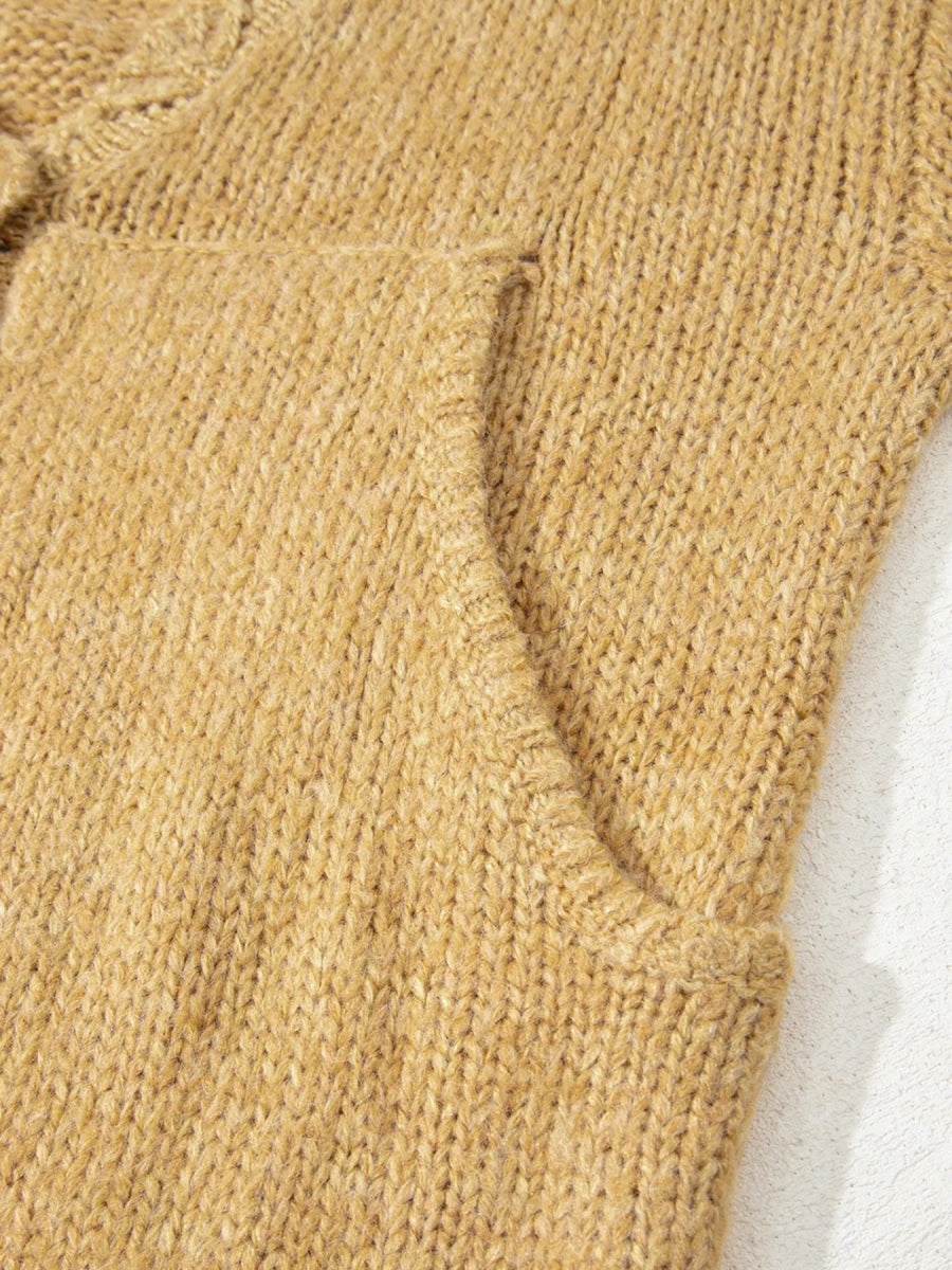 Lantern Sleeve Scallop V Neck Buttoned Front Cardigan - CELIVINE