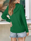 Textured Long Sleeve Hoodie - CELIVINE