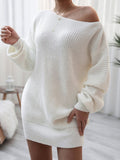 Rib - Knit Mini Sweater Dress - CELIVINE