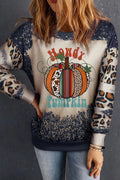 Pumpkin Graphic Long Sleeve Sweatshirt - CELIVINE