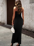 Devine Spaghetti Strap Bodyline Maxi Dress - CELIVINE