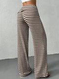 Striped Wide Leg Pants - CELIVINE
