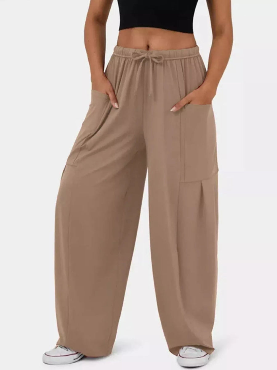Drawstring Wide Leg Pants - CELIVINE