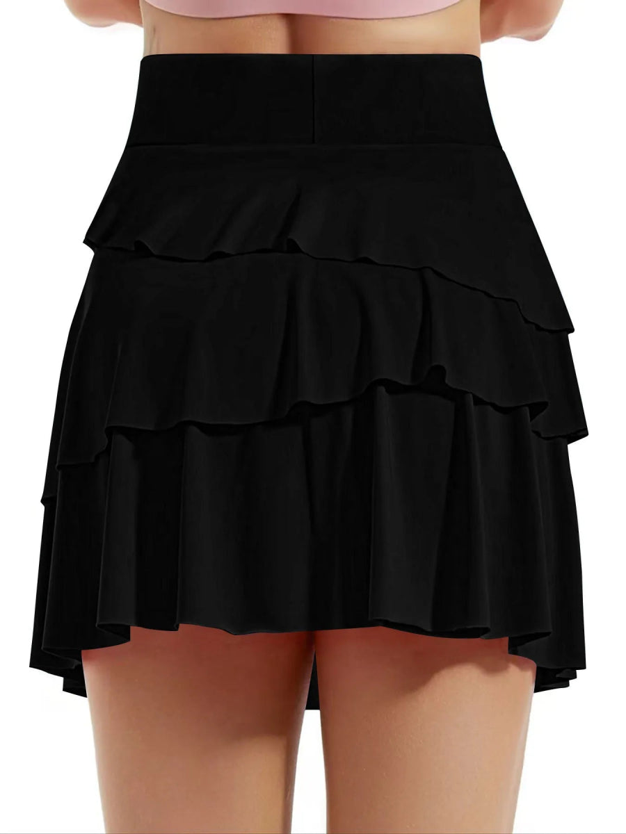 Tiered Ruffle Active Skort - CELIVINE