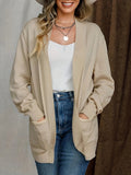 Open Front Long Sleeve Sweater Cardigan - CELIVINE
