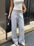 Wide Leg Sweatpants with Drawstring - CELIVINE