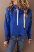 Drawstring Long Sleeve Hoodie - CELIVINE