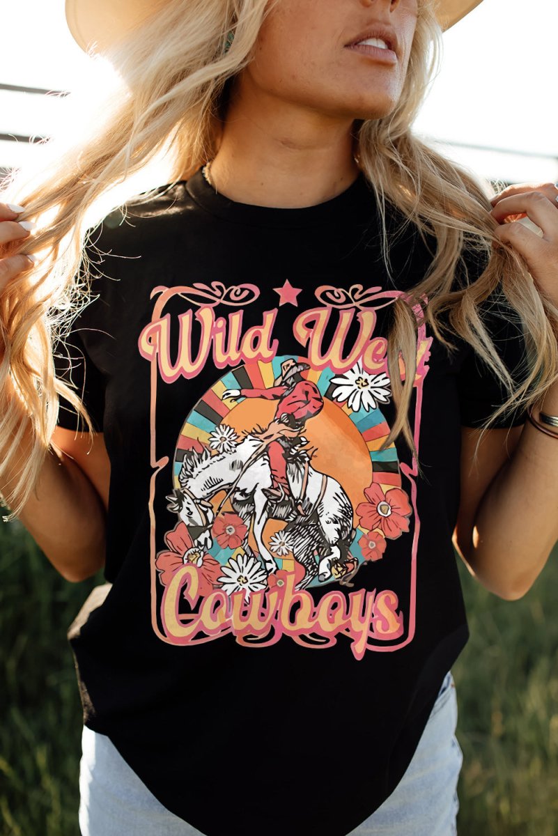 WILD WEST COWBOYS Graphic Tee Shirt - CELIVINE