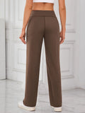 High Waist Active Pants with Pockets - CELIVINE