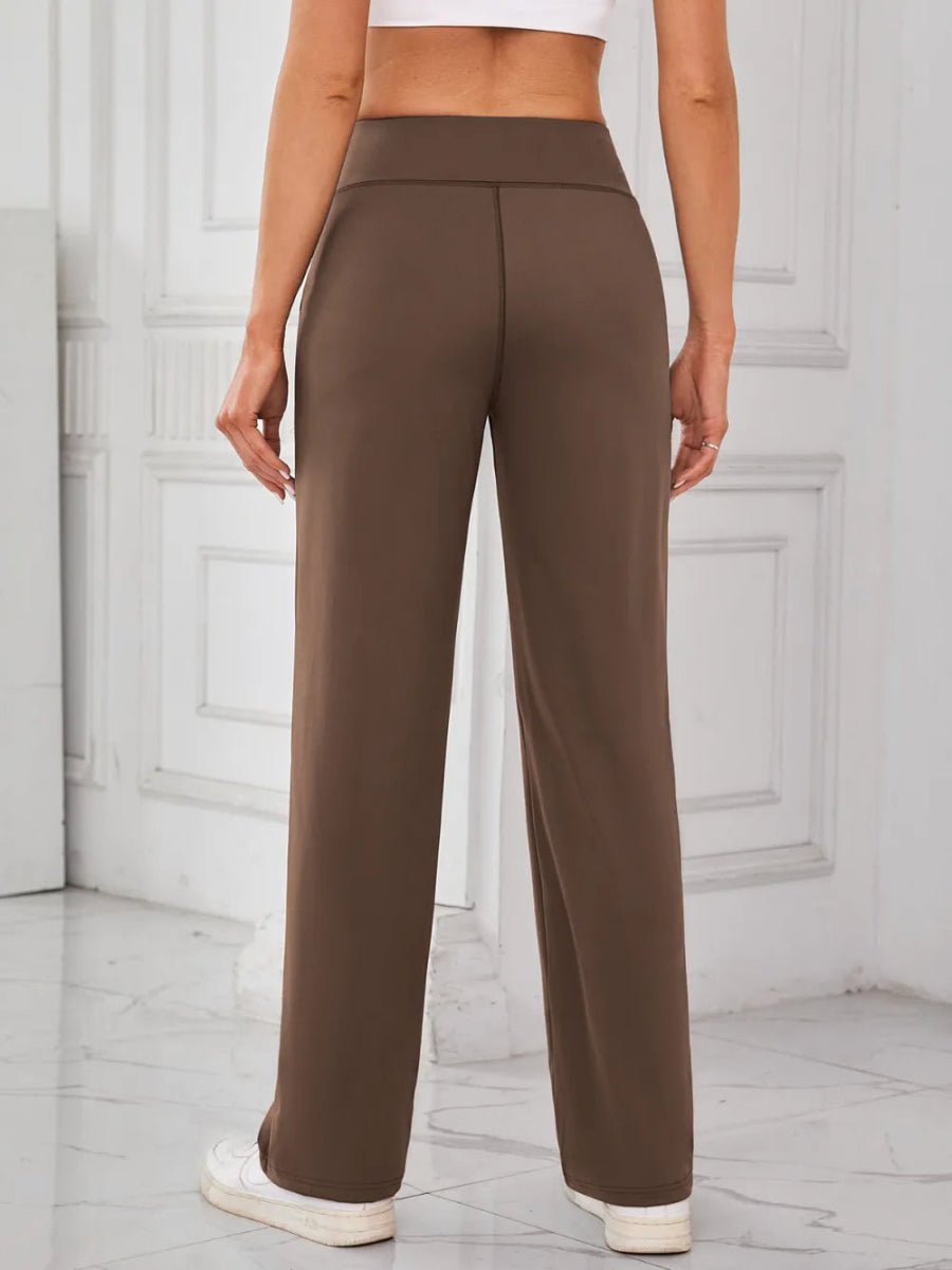 High Waist Active Pants with Pockets - CELIVINE