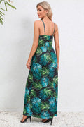 Printed Surplice Maxi Cami Dress - CELIVINE