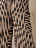 Contrast Striped Wide leg Pants - CELIVINE