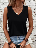Breathable V - Neck Ribbed - Band Tank Top - CELIVINE